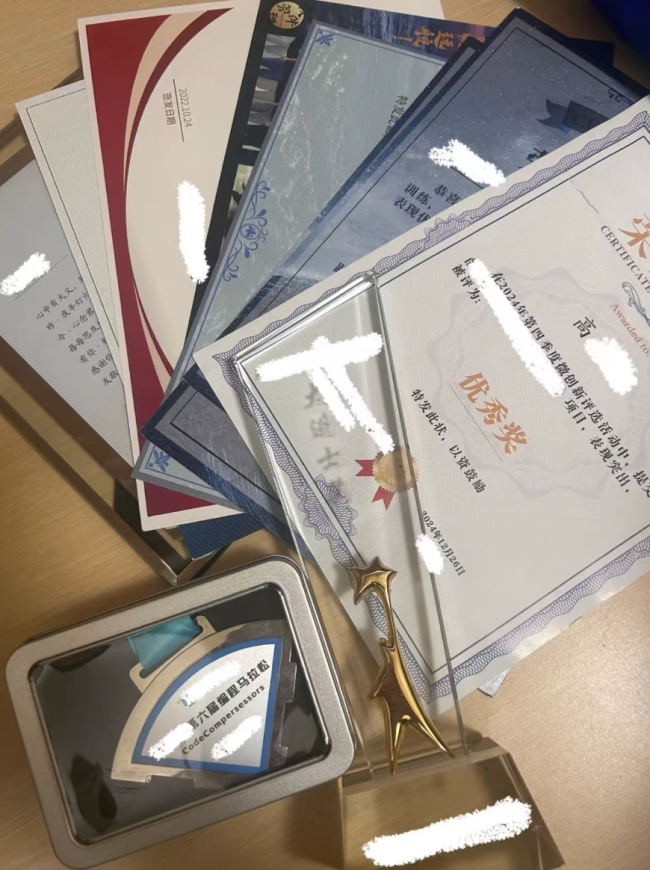 高广辉生前获得多项公司奖状