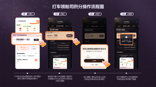 图为：滴滴会员V6-V8用户打车往返机场订单可领取航司积分