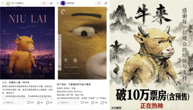 《牛来》烂出圈？周末票房超30万，主创仅2人，出品方前身为装修公司