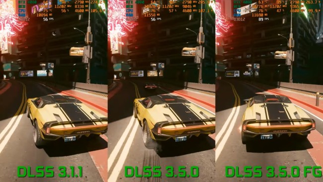 《赛博朋克2077》DLSS 3.5和DLSS 3.1.1对比 画面、性能提升