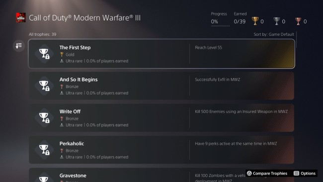 《使命召唤：现代战争3》PS5版没有白金奖杯 被视为前作DLC