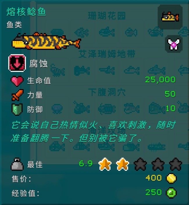 《钓鱼哥的奇妙冒险》各区域鱼类属性介绍