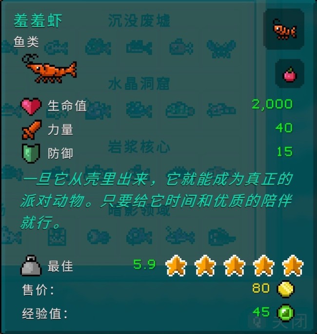 《钓鱼哥的奇妙冒险》各区域鱼类属性介绍