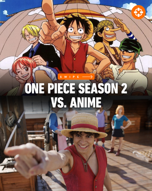 Netflix《海贼王》第二季真人剧集和动画对比