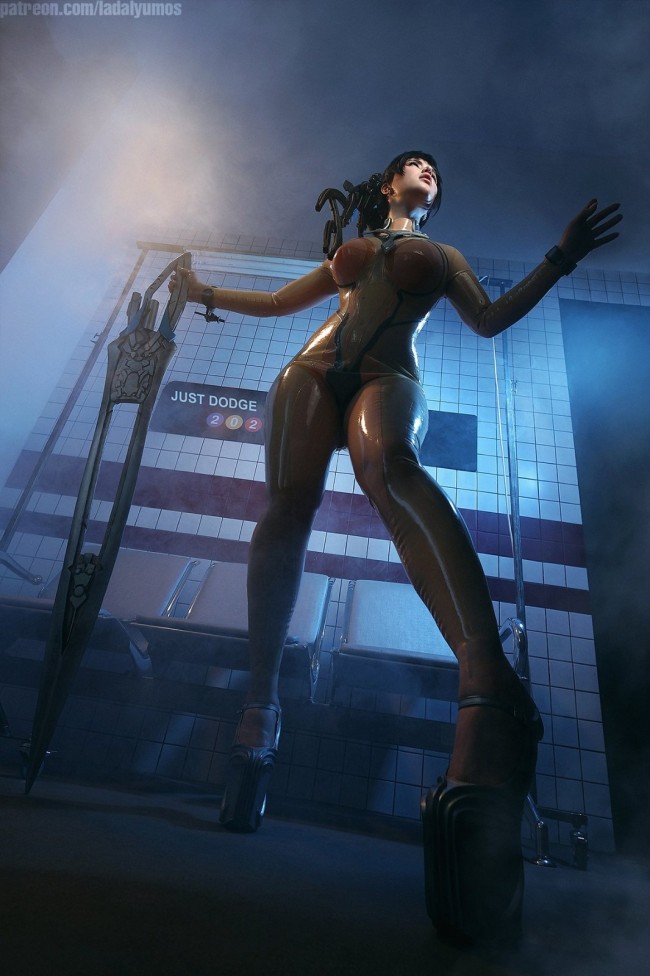 俄罗斯模特cos《剑星》伊芙 性感姿势完美身材！