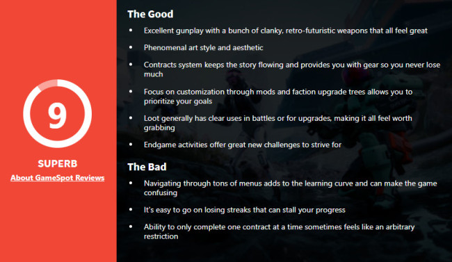 《马拉松》PC版媒体评分解禁 GameSpot给出9分好评