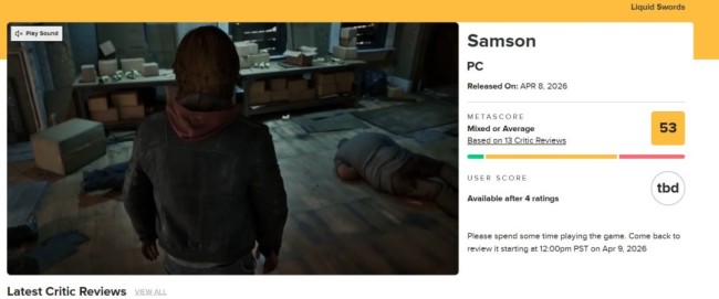 想法还行执行很烂！ 前正当防卫主创新作《Samson》M站评分53