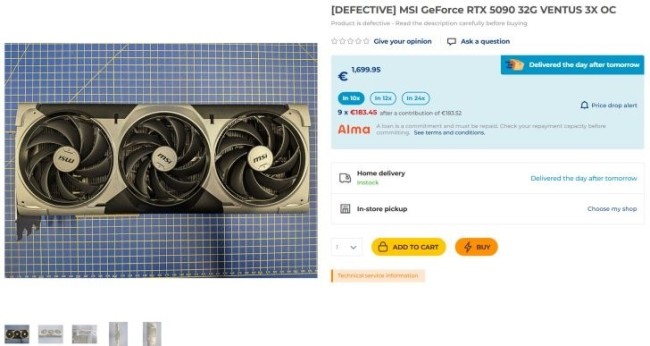 商家开卖故障RTX5090：坏卡卖半价不让退 比5080还贵