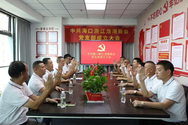 海口浙江龙港商会党支部成立 党建引领 促进商会高质量发展