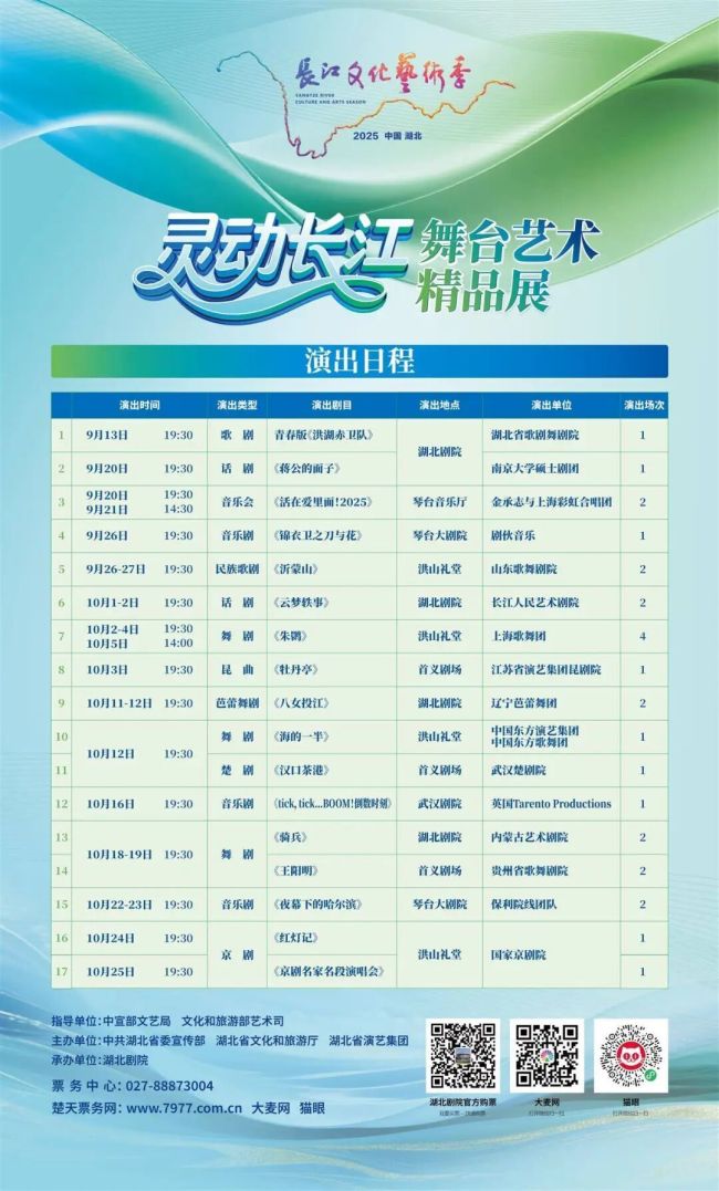 已有多场演出门票售罄！27场舞台艺术精品点亮2025长江文化艺术季