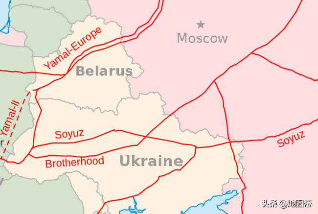 俄罗斯通往欧洲的天然气管道有哪些？看地图一目了然