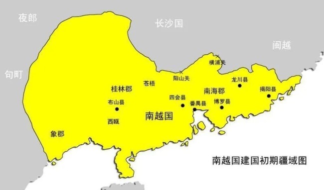 上圖_ 南越國建立初期疆域圖
