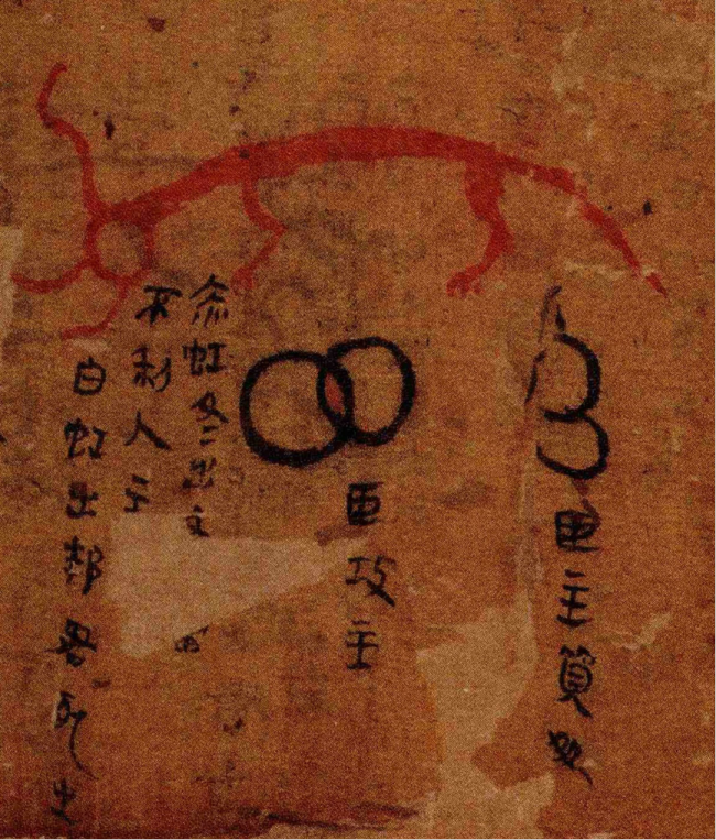 马王堆帛书《天文气象杂占》中的虹图像，湖南省博物馆藏