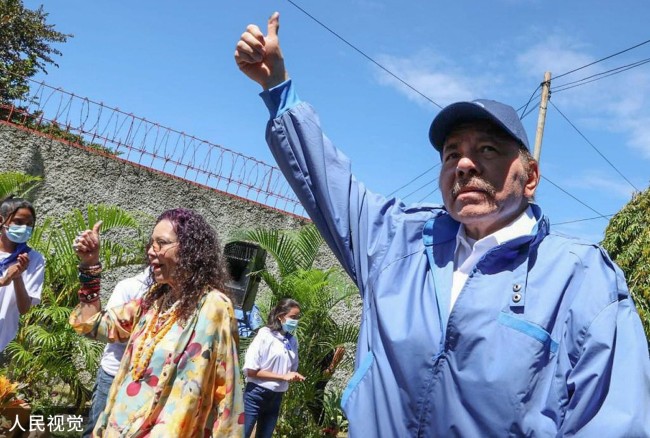 当地时间2019年3月21日，尼加拉瓜马那瓜，尼加拉瓜总统奥尔特加亮相。