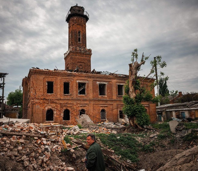 当地时间2022年5月26日，建于1887年的哈尔科夫消防站被炮弹毁坏。