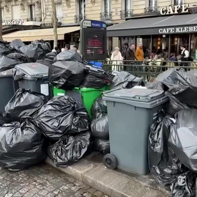 环卫工人罢工10天，7000吨垃圾堆积巴黎街头，部分地区垃圾遍地、臭气熏天、老鼠肆虐