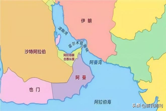 阿曼灣地理位置圖:示意圖而中國在中東開展積極務實的外交活動,使得