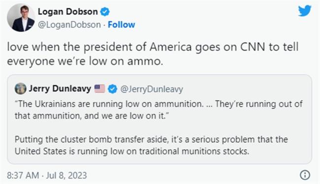 拜登说漏嘴称“美国炮弹不足”，社交媒体炸锅：现在全世界都知道了，还给乌克兰送弹药？
