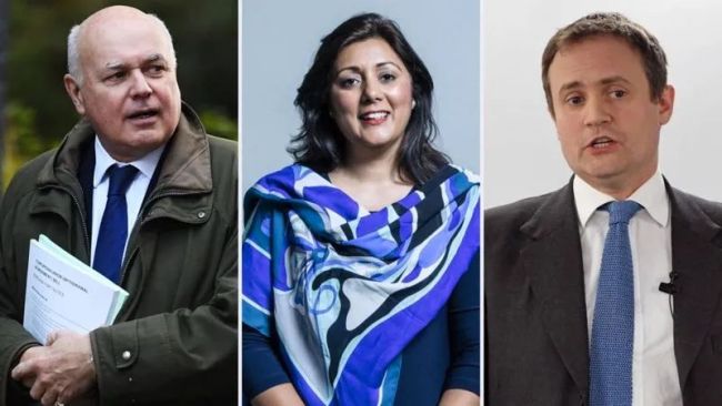 保守党三位议员：史密斯（左）、加尼（中）、图根哈特（右）