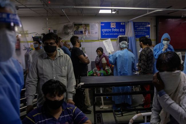 印度疫情医院爆满图片