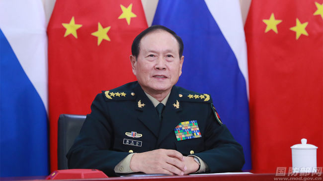 中俄两国国防部长举行视频通话