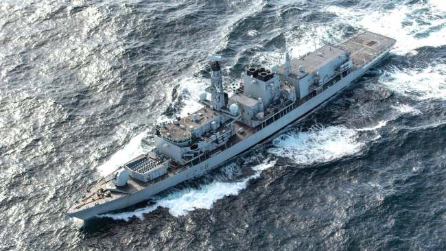 英国皇家海军的23型护卫舰“诺森伯兰”号，图自“动力”网站“战区”专栏（The War Zone）