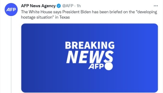 白宫：拜登已听取得克萨斯州劫持人质事件简报