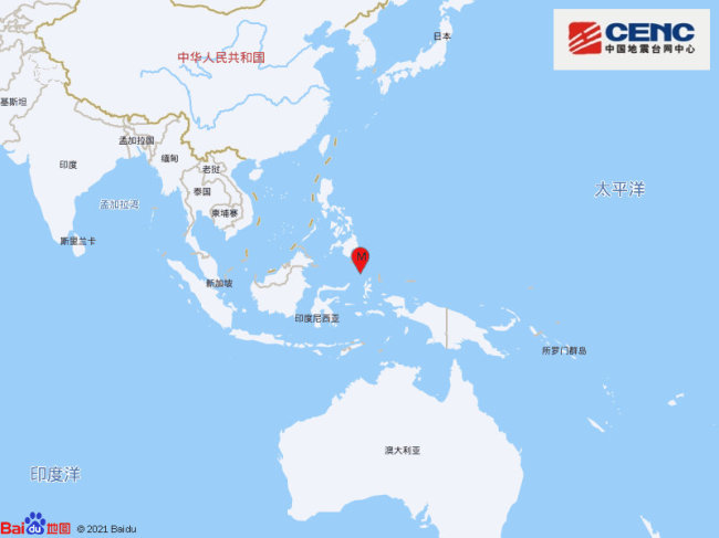 印尼塔劳群岛发生6.0级地震 震源深度40千米