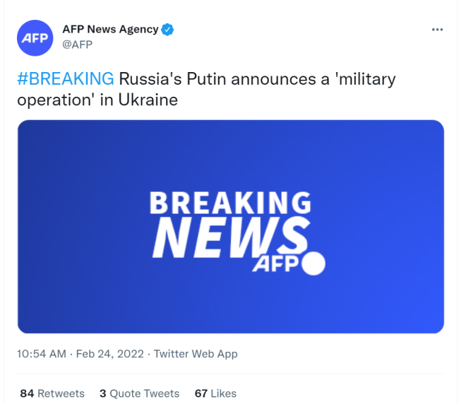 普京决定在顿巴斯地区进行军事行动 呼吁乌军“放下武器”