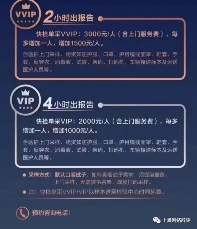 上海上门做核酸每人2000元？官方回应