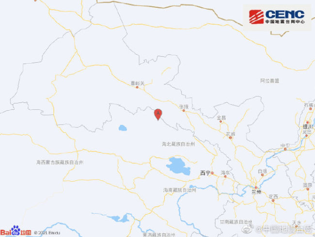 青海海北州祁连县发生4.7级地震，震源深度8千米