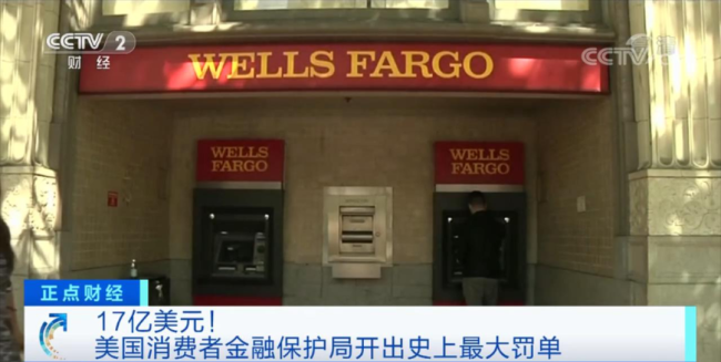 美国富国银行违规 波及1600万人，被罚17亿美元！