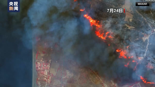 希腊罗得岛林火持续 居民处境艰难 游客惊险撤离