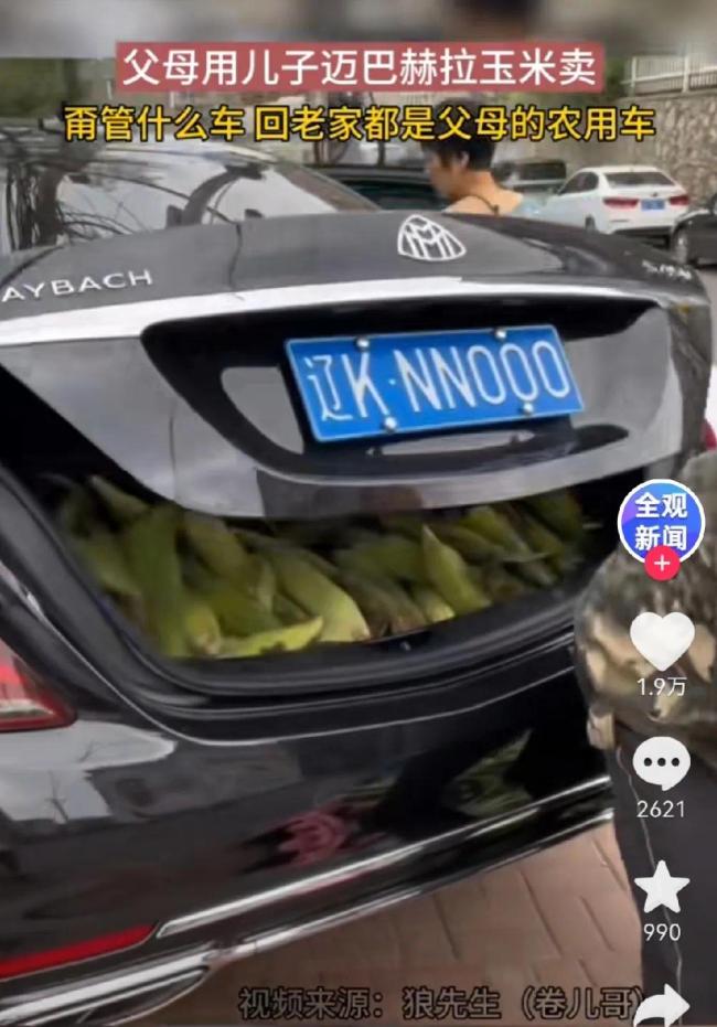 父母用儿子的豪车拉玉米 不管什么车回老家都是农用车