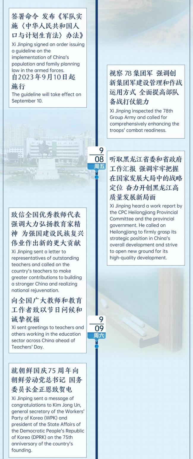 時(shí)政微周刊丨總書(shū)記的一周（9月4日—9月10日）