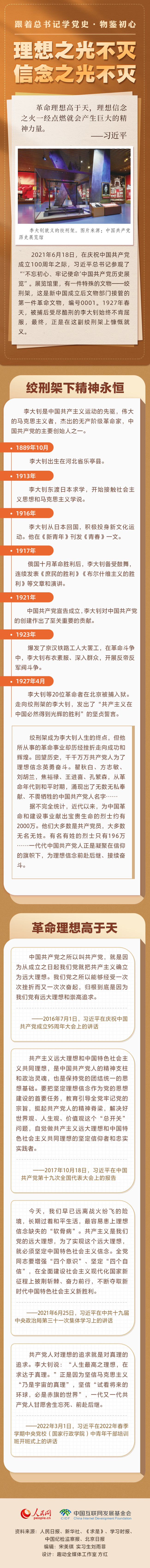 跟着总书记学党史·物鉴初心 理想之光不灭 信念之光不灭