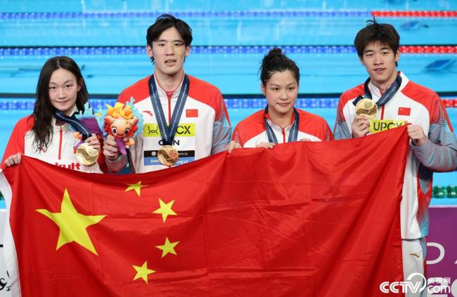 中國隊奪得世錦賽男女4×100米自由泳接力金牌