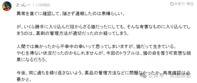 日本广岛一只猫掉进强毒物液体后逃走，警方发布寻猫启事：碰了可能致癌。