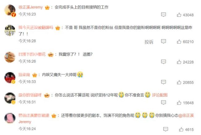 演员徐正溪宣布退出娱乐圈 其姑姑是汤臣一品董事长