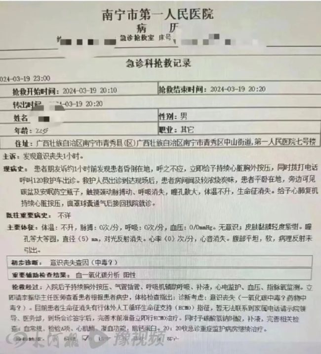 南宁一医院实习生烧炭自杀 这是一周内该院被曝出的第二起自杀事件