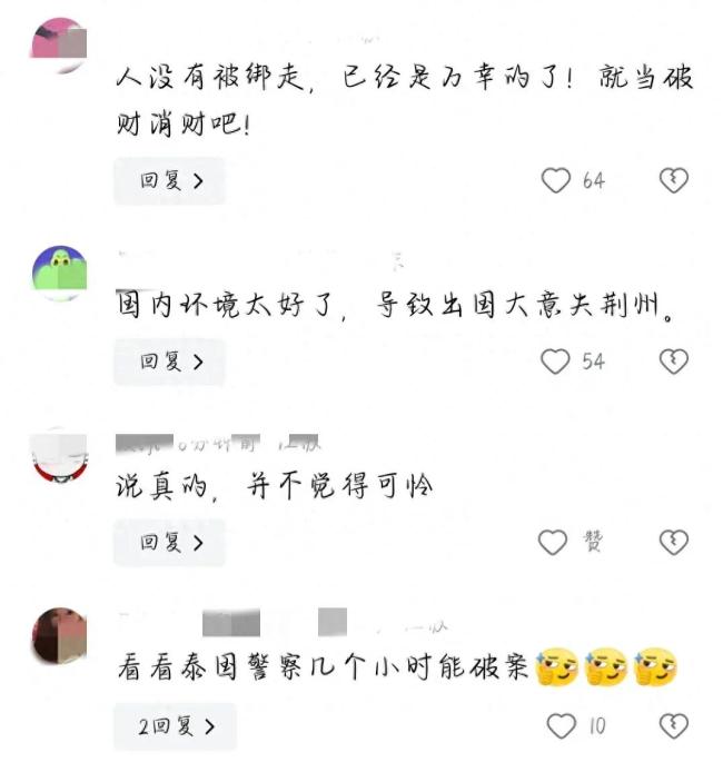 中国女游客在泰国一酒店门口被抢 网友：人没事已经是万幸了！