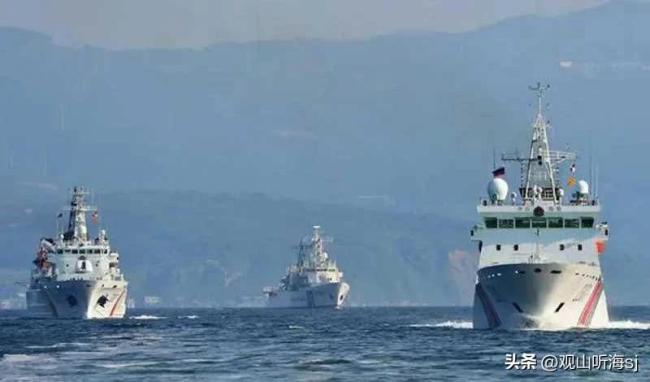 中国海警舰艇编队5月8日在我钓鱼岛领海巡航 维护主权，常态进行
