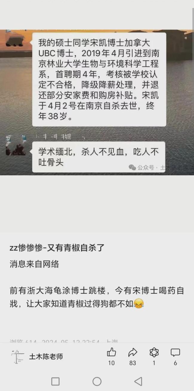 南京林业大学宋凯 青年教师首聘期悲剧，高校压力之下的反思