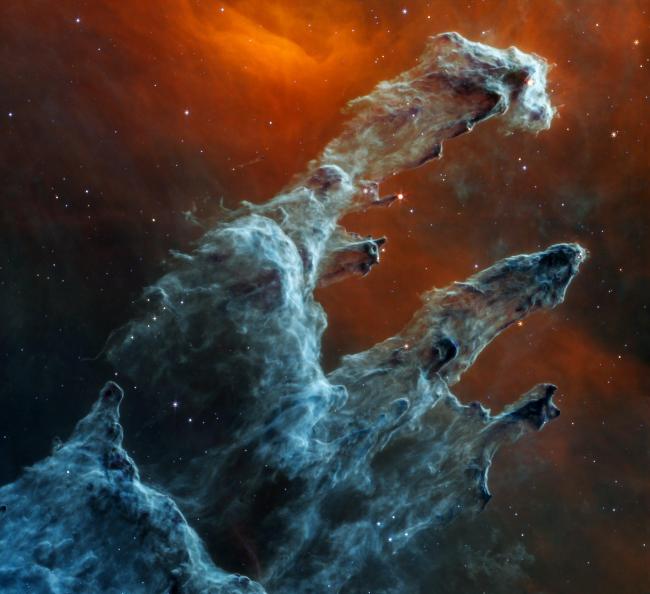 NASA发布创生之柱新影像 3D视角揭示恒星诞生奥秘