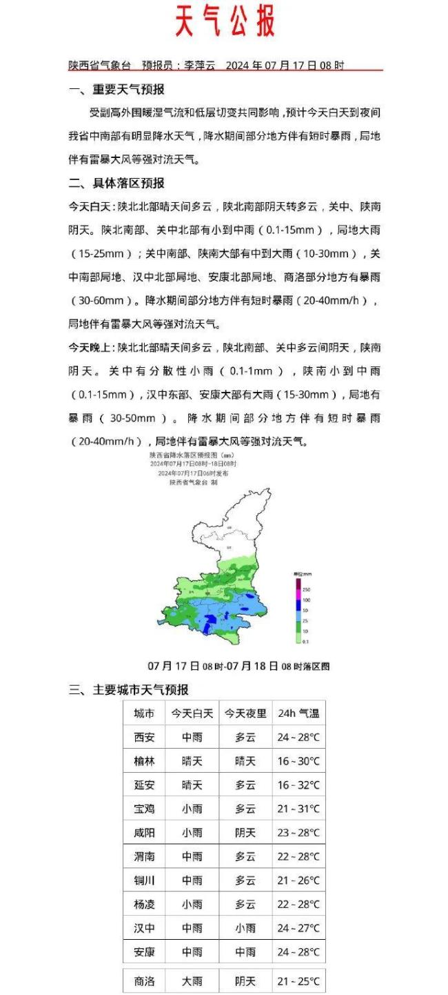 陕北南部,关中大部有小雨或阵雨(0