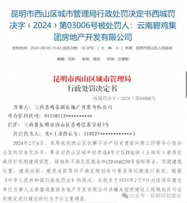 💰欢迎进入🎲官方正版✅昆明一房地产公司被罚558万 违规建设引关注