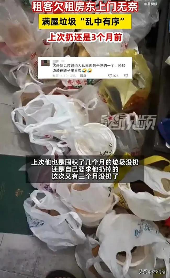 房东上门催租发现满屋垃圾乱中有序：他上次扔垃圾还是3个月前