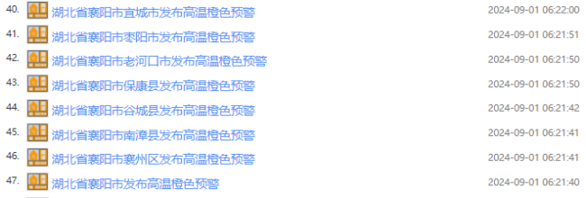 湖北今日局地气温将突破40℃ 全省多地发布高温预警