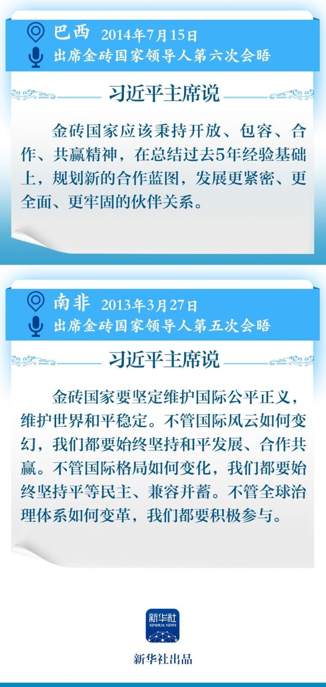 学习新语｜11次主持或出席金砖国家领导人会晤，习近平主席这样谈金砖精神