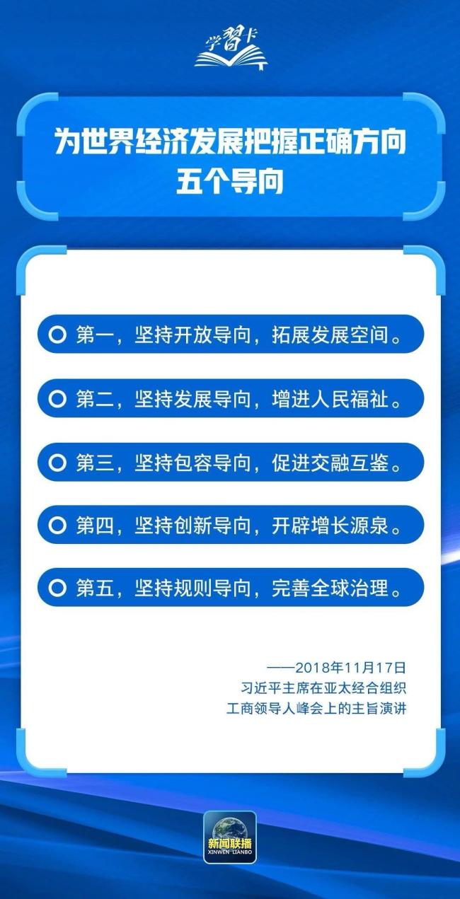 为世界经济发展把握正确方向，习近平主张“五个导向”